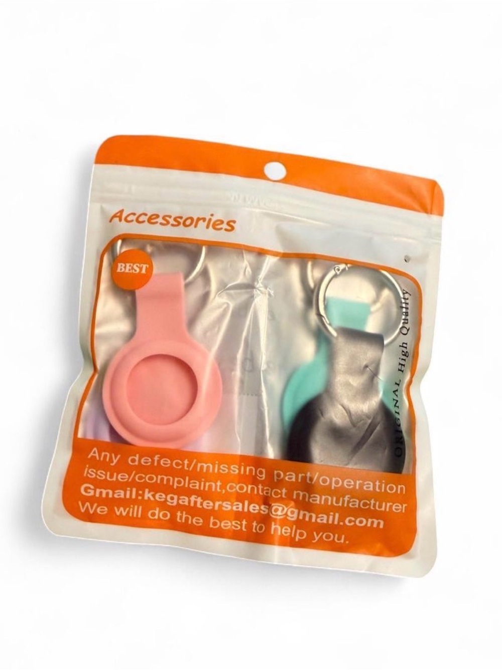 AirTag Silicone Round Tracker Keychain Cover - Pink